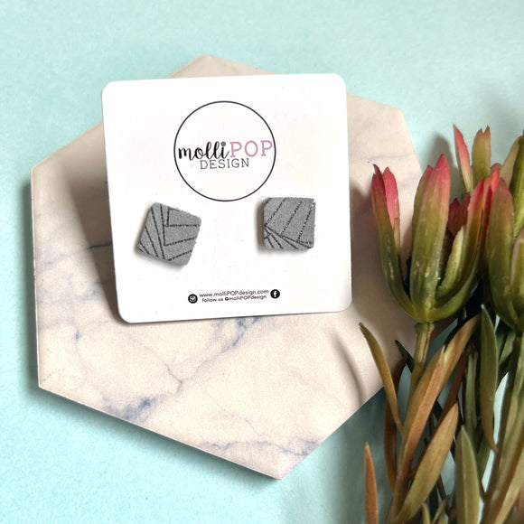 Square Ice Blue Studs