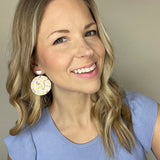 Daisy Cork Circles with White & Gold Stud