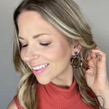 Tortoise Shell & Silver Hexagon Earrings
