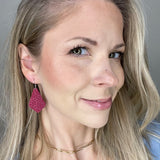 Berry Triangle Texture Chloe Teardrop Earrings