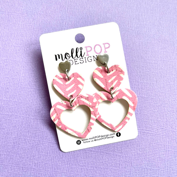 Pink Heart Cut-Out Sweetheart Earrings