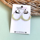 Yellow Jade Beaded Hoops