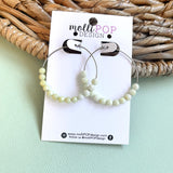 Yellow Jade Beaded Hoops