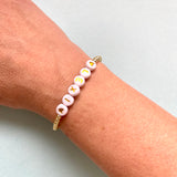 CUSTOM Gold Beaded Name/Date Bracelet