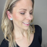 Rainbow Leather Heart Studs