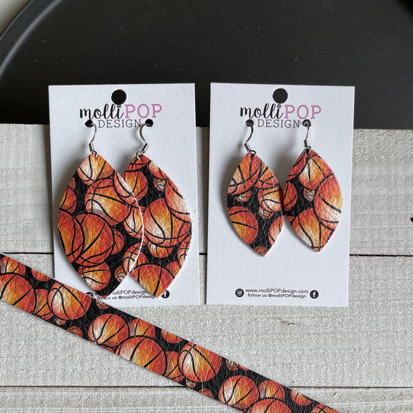 Basketball Leaf Earrings