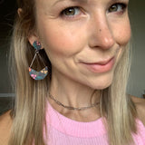 Mini Blooms on Black Cork Earrings